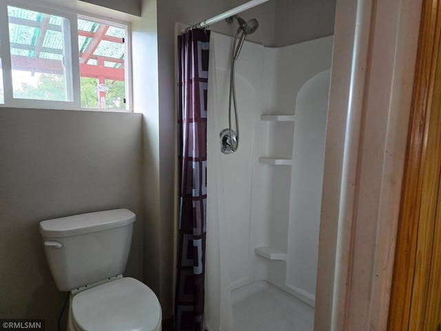 1264 389th Ave NE, Stanchfield Twp, MN 55080 - full bath featuring a shower with shower curtain and toilet