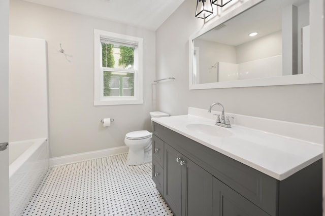 730 13th Ave S, Saint Cloud, MN 56301 - full bathroom with vanity, tile patterned floors, and shower / bath combination