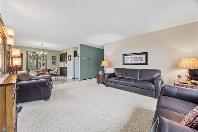 611 4th St NE, Dilworth, MN 56529 - living room with a chandelier and light colored carpet
