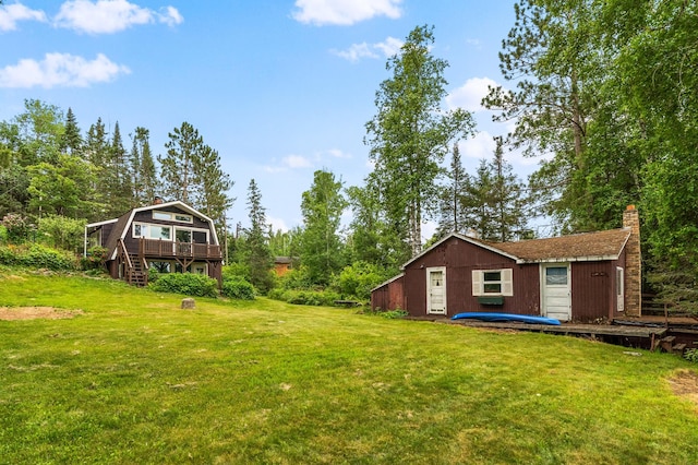 6618 Sumac Dr, Grand Lake Twp, MN 55803 - view of grassy yard with a deck