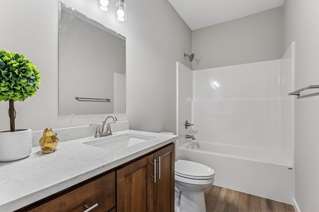 4838 Education Dr N, Hugo, MN 55038 - bathroom with vanity, shower / washtub combination, and wood finished floors