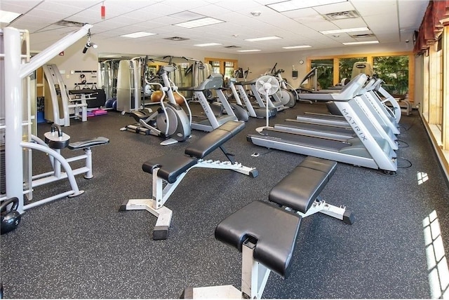 4838 Education Dr N, Hugo, MN 55038 - workout area with a drop ceiling