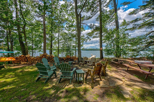 10399 Sandy Beach Rd, Round Lake Twp, WI 54843 - view of yard with a water view