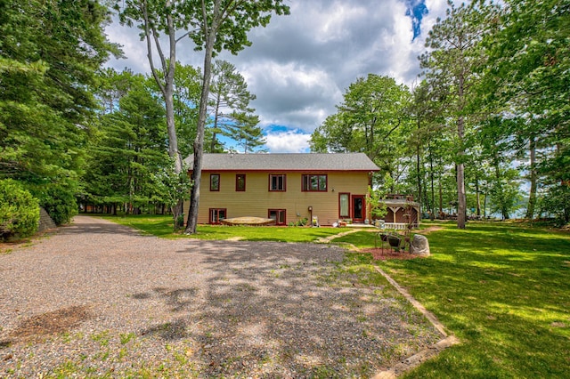 10399 Sandy Beach Rd, Round Lake Twp, WI 54843 - view of front of home with a front lawn