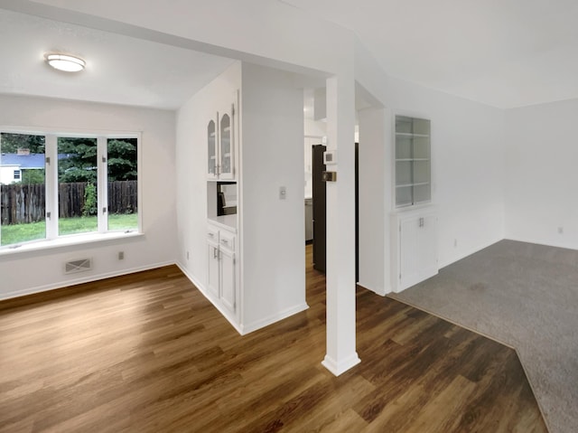 5808 Colfax Ave N, Brooklyn Center, MN 55430 - unfurnished living room with dark wood-type flooring