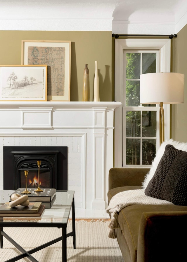 4604 39th St, Saint Louis Park, MN 55416 - living area with ornamental molding and a glass covered fireplace