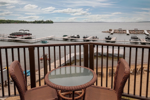 502 Cleveland Blvd Unit 3200, Walker, MN 56484 - balcony featuring a water view and a dock