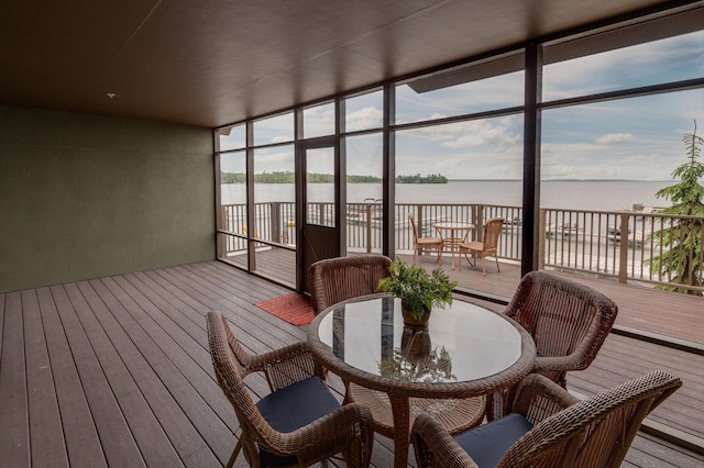 502 Cleveland Blvd Unit 3200, Walker, MN 56484 - sunroom / solarium featuring a water view and outdoor dining area