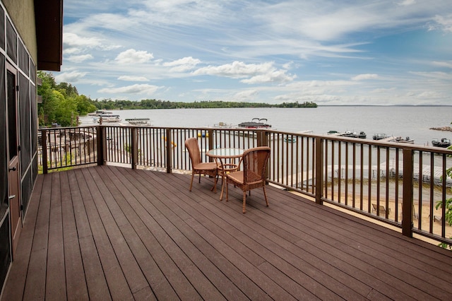 502 Cleveland Blvd Unit 3200, Walker, MN 56484 - wooden terrace featuring a water view