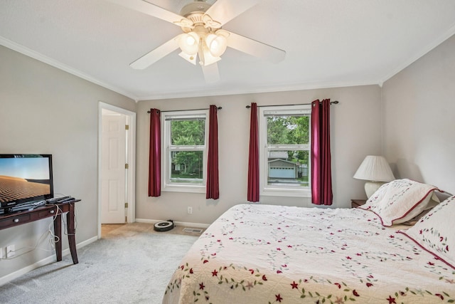 8924 Darnel Rd, Eden Prairie, MN 55347 - carpeted bedroom with multiple windows, crown molding, and a ceiling fan