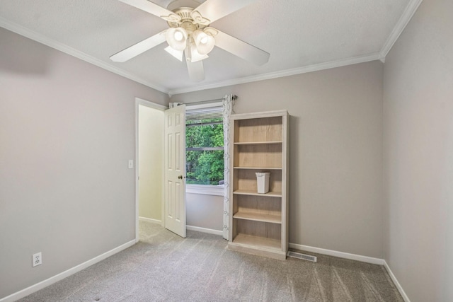 8924 Darnel Rd, Eden Prairie, MN 55347 - carpeted empty room with ornamental molding and a ceiling fan