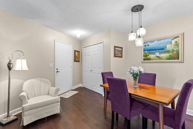 1150 Dellwood St S Unit 306, Cambridge, MN 55008 - dining space featuring dark wood-style floors and a textured ceiling