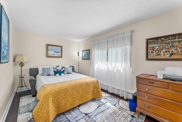 1150 Dellwood St S Unit 306, Cambridge, MN 55008 - bedroom featuring wood finished floors, a baseboard radiator, and a textured ceiling