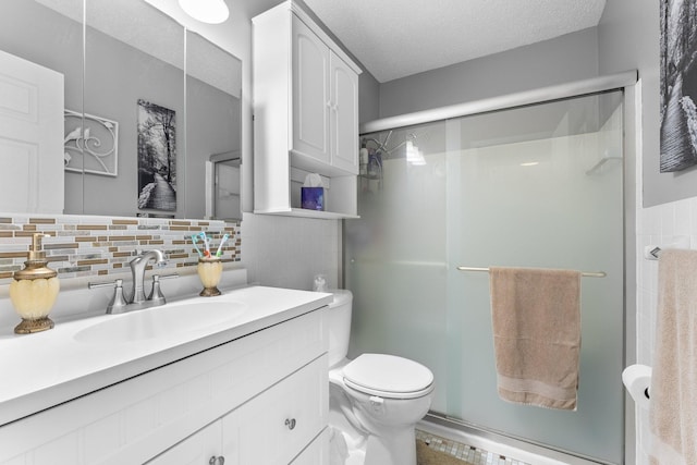 1150 Dellwood St S Unit 306, Cambridge, MN 55008 - full bathroom with vanity, a stall shower, and a textured ceiling