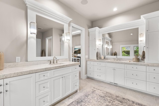1595 Locust Hills Cir, Wayzata, MN 55391 - full bathroom featuring vanity and recessed lighting