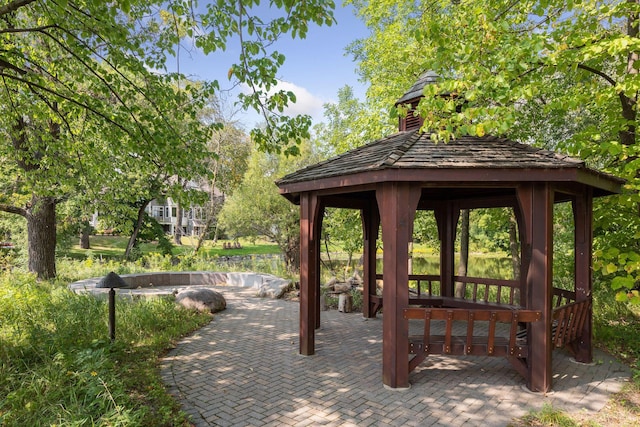 1595 Locust Hills Cir, Wayzata, MN 55391 - view of patio / terrace with a gazebo