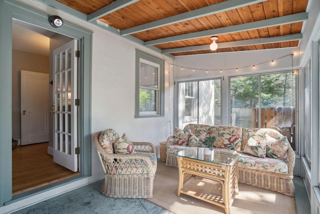 1511 Branston St, Saint Paul, MN 55108 - sunroom / solarium featuring beamed ceiling