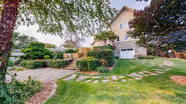 830 Prairie Island Rd N, Winona, MN 55987 - view of green lawn with stairs