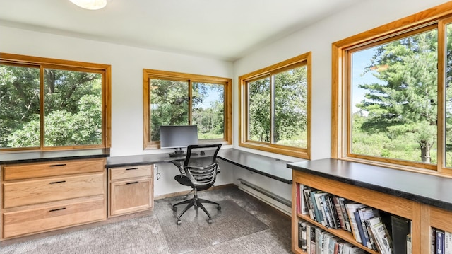 2756 7 5/8 Ave, Chetek, WI 54728 - home office featuring a baseboard heating unit