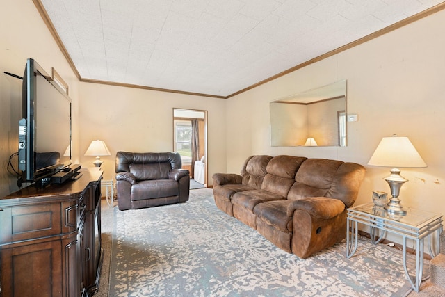 208 12th St SE, Austin, MN 55912 - carpeted living room with ornamental molding
