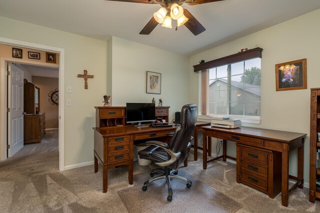 107 Oxford Path, Mankato, MN 56001 - carpeted office space featuring ceiling fan and baseboards