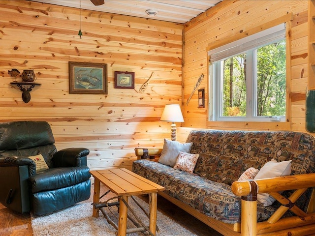 33638 Anderson Ct, Crosslake, MN 56442 - living area featuring wooden walls