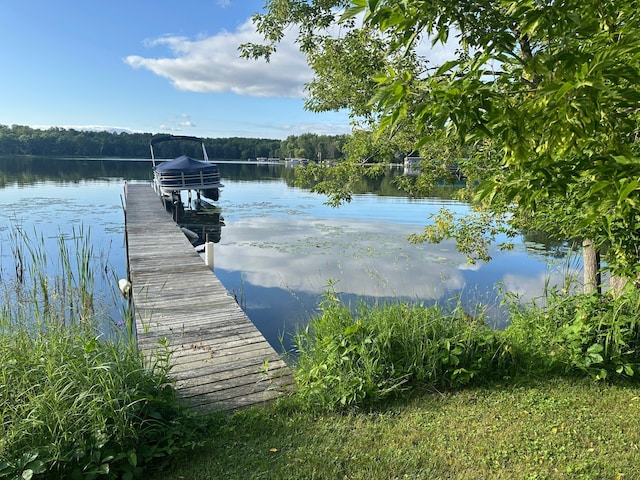 33638 Anderson Ct, Crosslake, MN 56442 - dock area featuring a water view and a view of trees