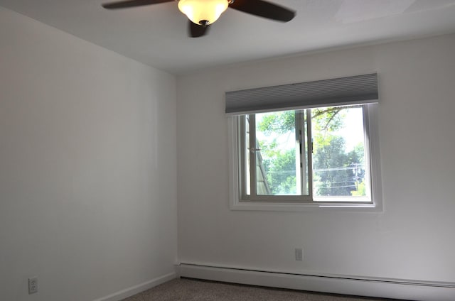 4387 Wilshire Blvd Unit 307, Mound, MN 55364 - carpeted spare room featuring a baseboard heating unit and a ceiling fan