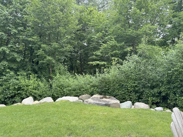 14169 Shady Beach Dr NE, Prior Lake, MN 55372 - view of grassy yard featuring a wooded view