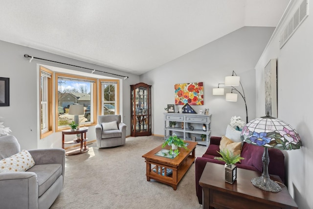 7175 Upper 157th St W, Apple Valley, MN 55124 - carpeted living area featuring lofted ceiling