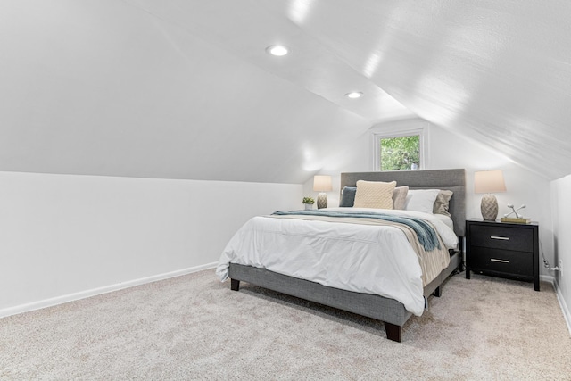 2196 7th St W, Saint Paul, MN 55116 - bedroom featuring carpet floors, vaulted ceiling, and recessed lighting
