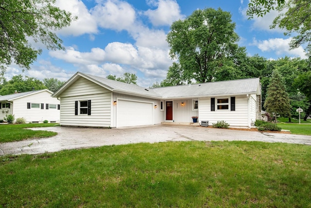 5231 Holiday Rd, Minnetonka, MN 55345 - ranch-style house featuring an attached garage, a front yard, and driveway