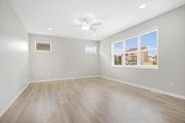 6758 Troy Ln N, Maple Grove, MN 55311 - spare room with a ceiling fan, light wood-style floors, and recessed lighting