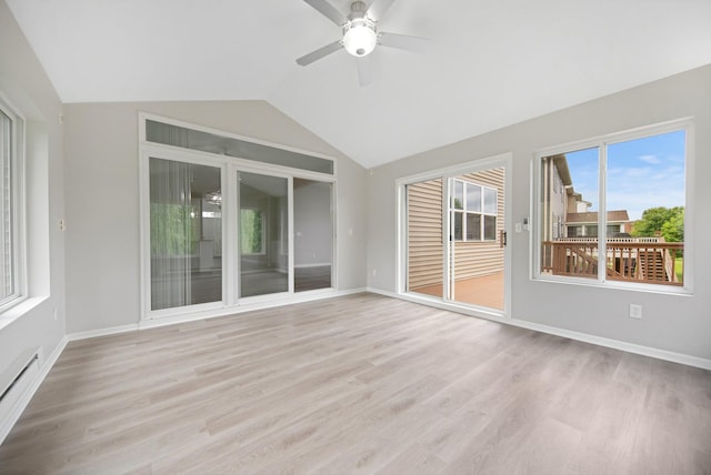 6758 Troy Ln N, Maple Grove, MN 55311 - unfurnished sunroom with vaulted ceiling and a baseboard radiator