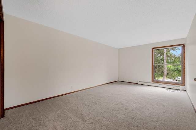 9700 Portland Ave S Unit 237, Bloomington, MN 55420 - unfurnished room with a baseboard radiator, carpet, and a textured ceiling