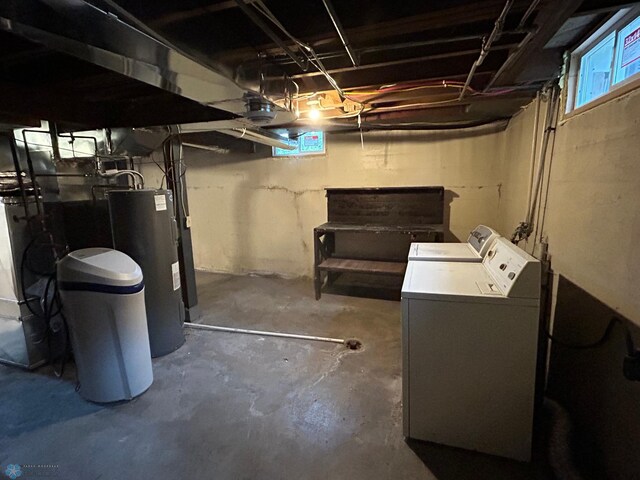 217 6th St SE, Barnesville, MN 56514 - basement featuring washing machine and dryer and water heater