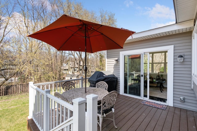 3608 Strawberry Ln, Chanhassen, MN 55331 - wooden deck featuring outdoor dining area and grilling area