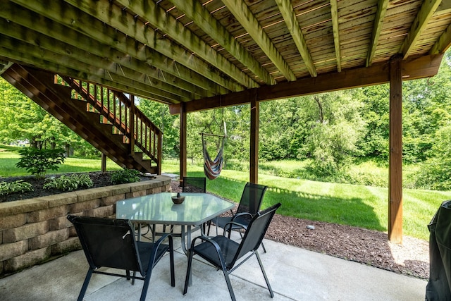 22615 Janero Ave N, Forest Lake, MN 55025 - view of patio with outdoor dining area and stairway