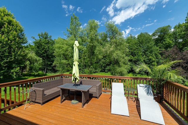 22615 Janero Ave N, Forest Lake, MN 55025 - wooden terrace with outdoor dining space