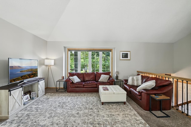 22615 Janero Ave N, Forest Lake, MN 55025 - carpeted living room with lofted ceiling and baseboards