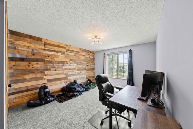 4802 102nd Trl N, Brooklyn Park, MN 55443 - carpeted office space featuring wooden walls and a textured ceiling