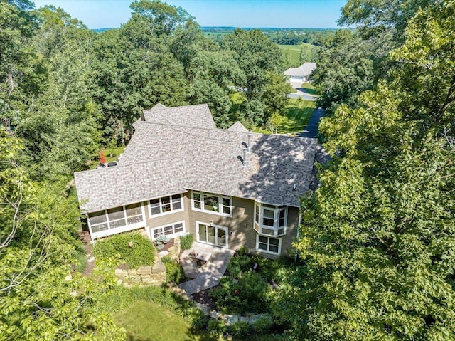 483 Meadow Ridge Ln, Troy Twp, WI 54016 - view from above of property with a heavily wooded area