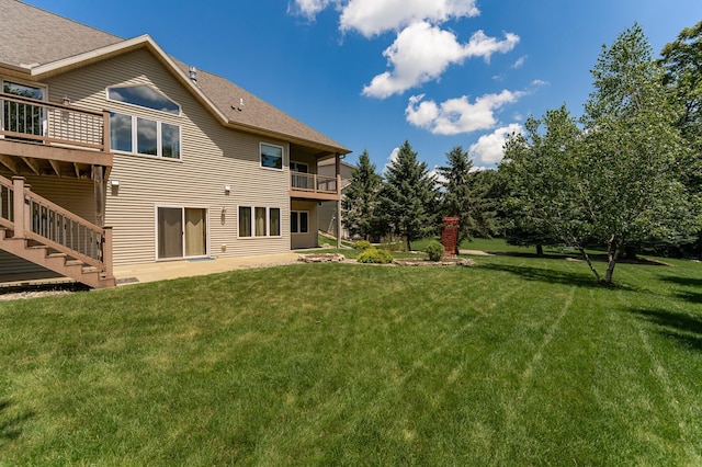 3262 Jade Ct NE, Rochester, MN 55906 - rear view of house featuring a yard and stairway