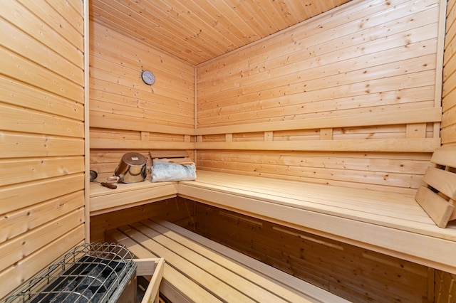 3262 Jade Ct NE, Rochester, MN 55906 - sauna featuring wood ceiling and wood walls