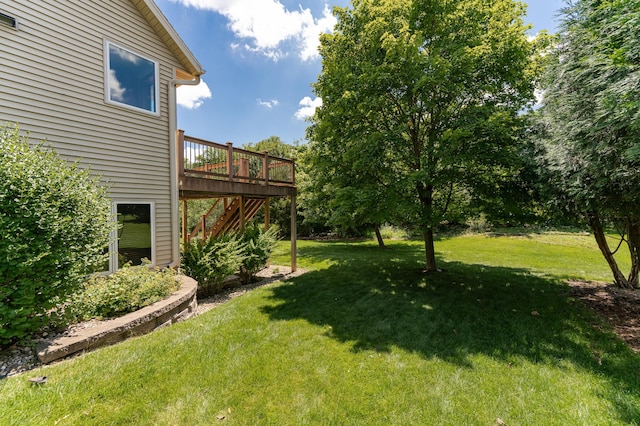 3262 Jade Ct NE, Rochester, MN 55906 - view of green lawn with stairs and a deck