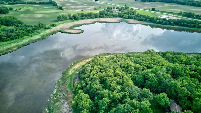 19319 380th St, Erhards Grove Twp, MN 56534 - aerial view of property and surrounding area with a nearby body of water