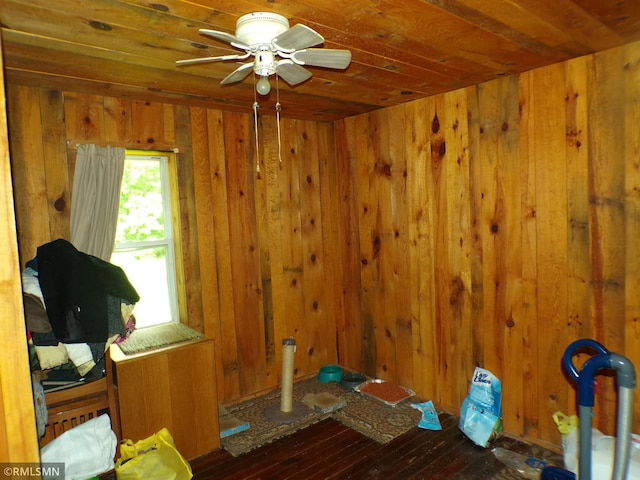 45248 State Highway 48, Clover Twp, MN 55037 - interior space with hardwood / wood-style floors, wooden walls, and wooden ceiling