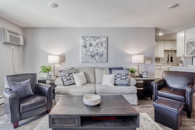 10501 Cedar Lake Rd Unit 217, Minnetonka, MN 55305 - living area with light wood finished floors and a wall unit AC