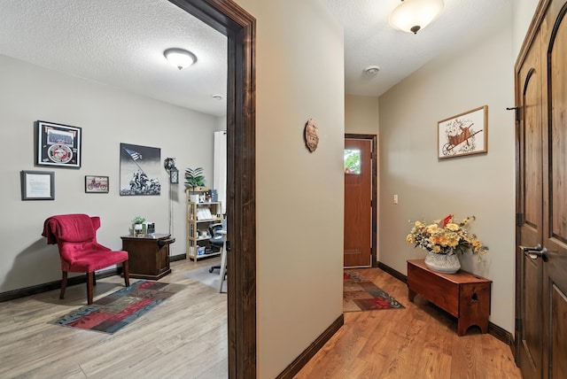 129 Highland Cir, Dassel, MN 55325 - entryway with light wood-style flooring and a textured ceiling