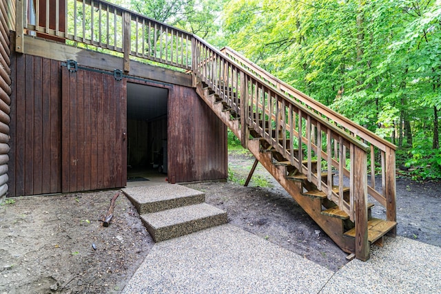 2913 125th St, Island Lake Twp, MN 56651 - view of patio featuring stairs